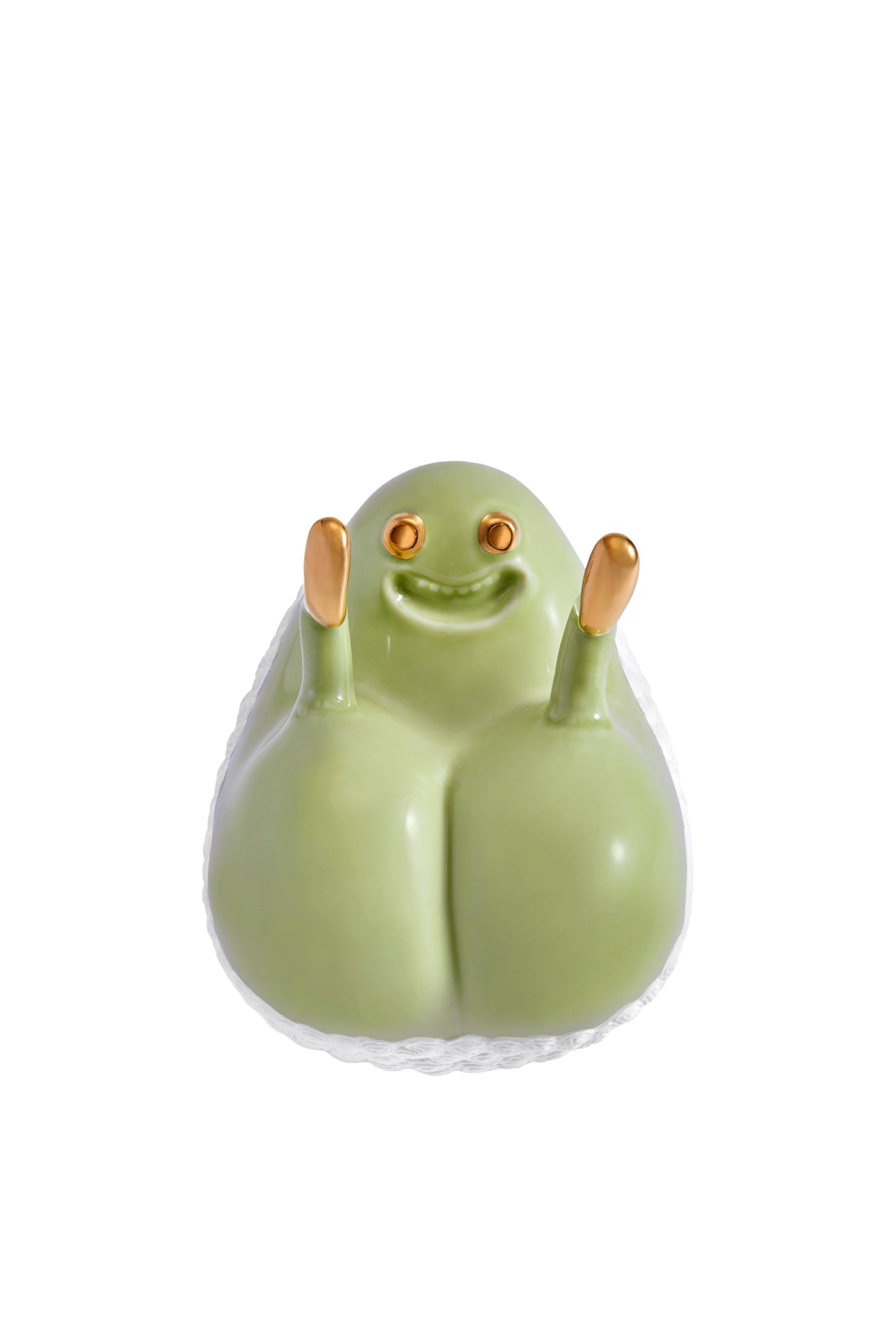 Boîte butts up Haas Brothers en porcelaine - Vert, Blanc & Or