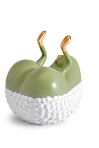 Boîte butts up Haas Brothers en porcelaine - Vert, Blanc & Or