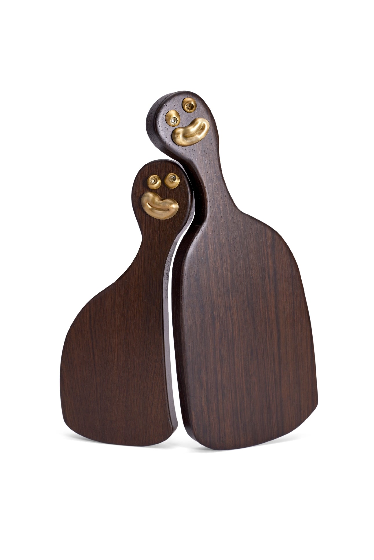 Lot de 2 plateaux à fromages Haas en chêne et or - Brown
