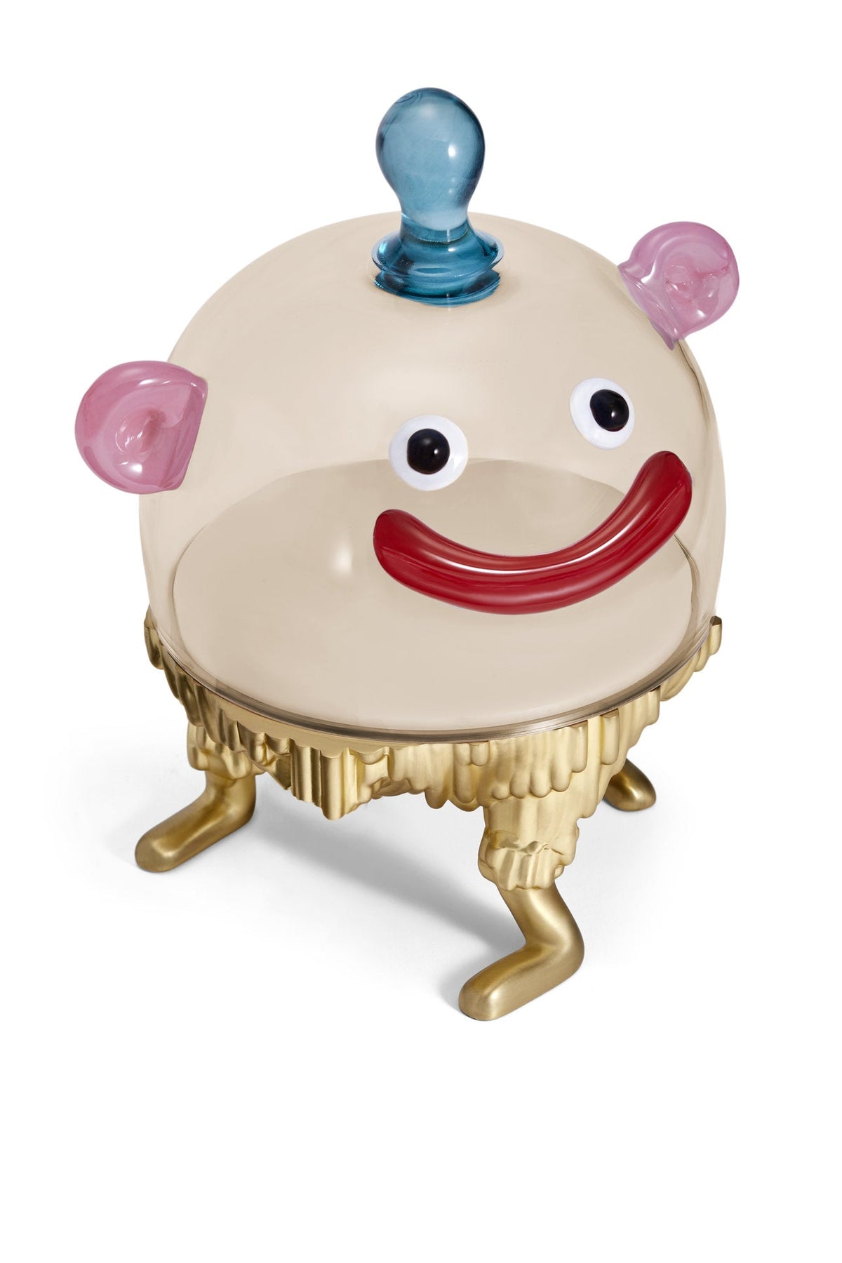 Présentoir à gâteau cloche Haas Monster en porcelaine - Or & Multicolore