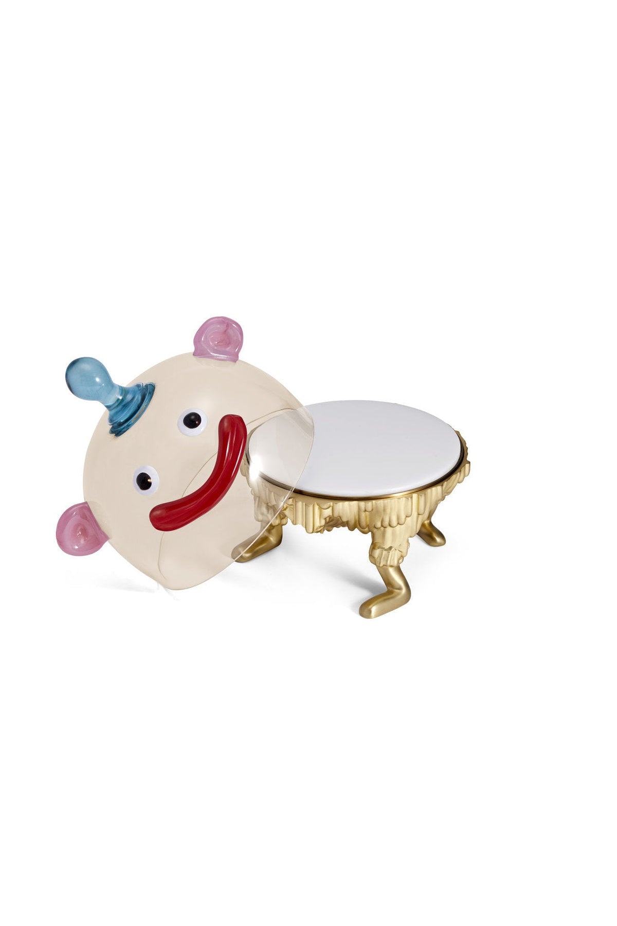Présentoir à gâteau cloche Haas Monster en porcelaine - Or & Multicolore