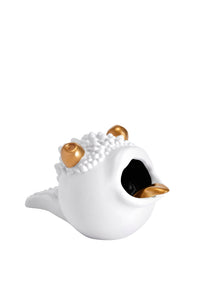 Petit cendrier Hashtray Haas Brothers en porcelaine & or 24K - Blanc & Or