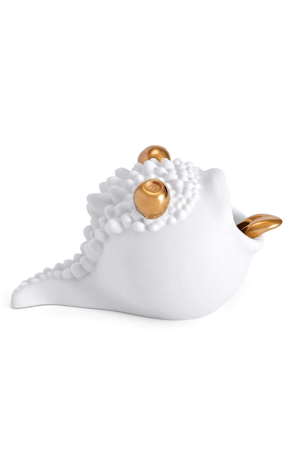Petit cendrier Hashtray Haas Brothers en porcelaine & or 24K - Blanc & Or