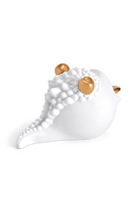 Petit cendrier Hashtray Haas Brothers en porcelaine & or 24K - Blanc & Or