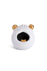 Petit cendrier Hashtray Haas Brothers en porcelaine & or 24K - Blanc & Or