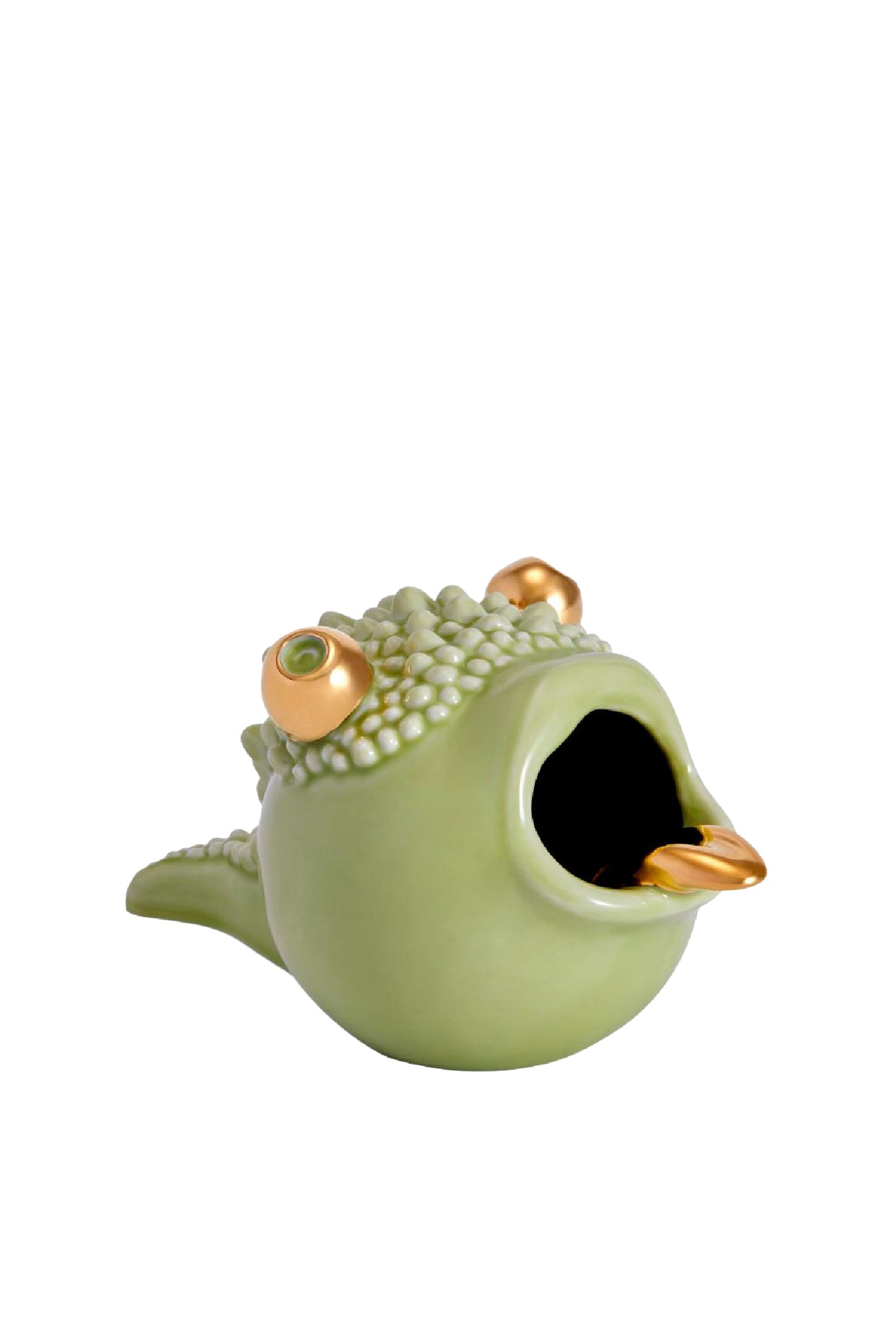 Petit cendrier Hashtray Haas Brothers en porcelaine & or 24K - Blanc & Or