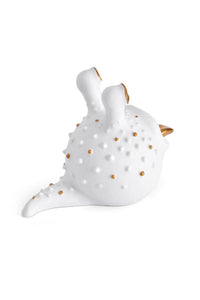 Grand cendrier Hashtray Haas Brothers en porcelaine & or 24K - Blanc & Or