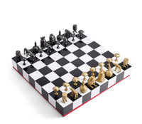 Jeu d'échecs Haas Brothers - Blanc, Noir, Rouge & Or