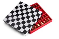 Jeu d'échecs Haas Brothers - Blanc, Noir, Rouge & Or