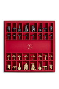 Jeu d'échecs Haas Brothers - Blanc, Noir, Rouge & Or