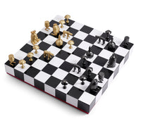 Jeu d'échecs Haas Brothers - Blanc, Noir, Rouge & Or