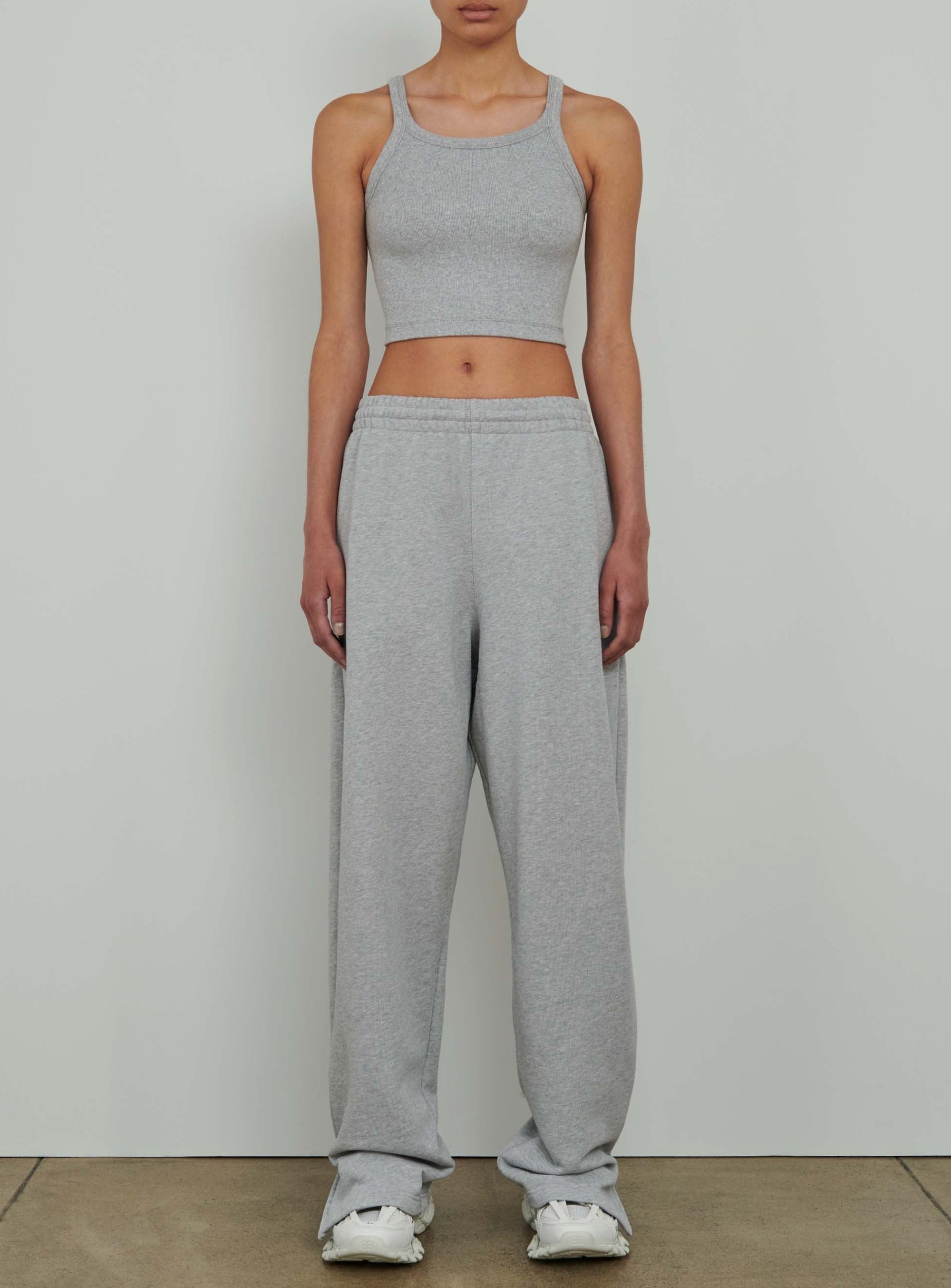 T-shirt HB débardeur côtelé - Grey Marl