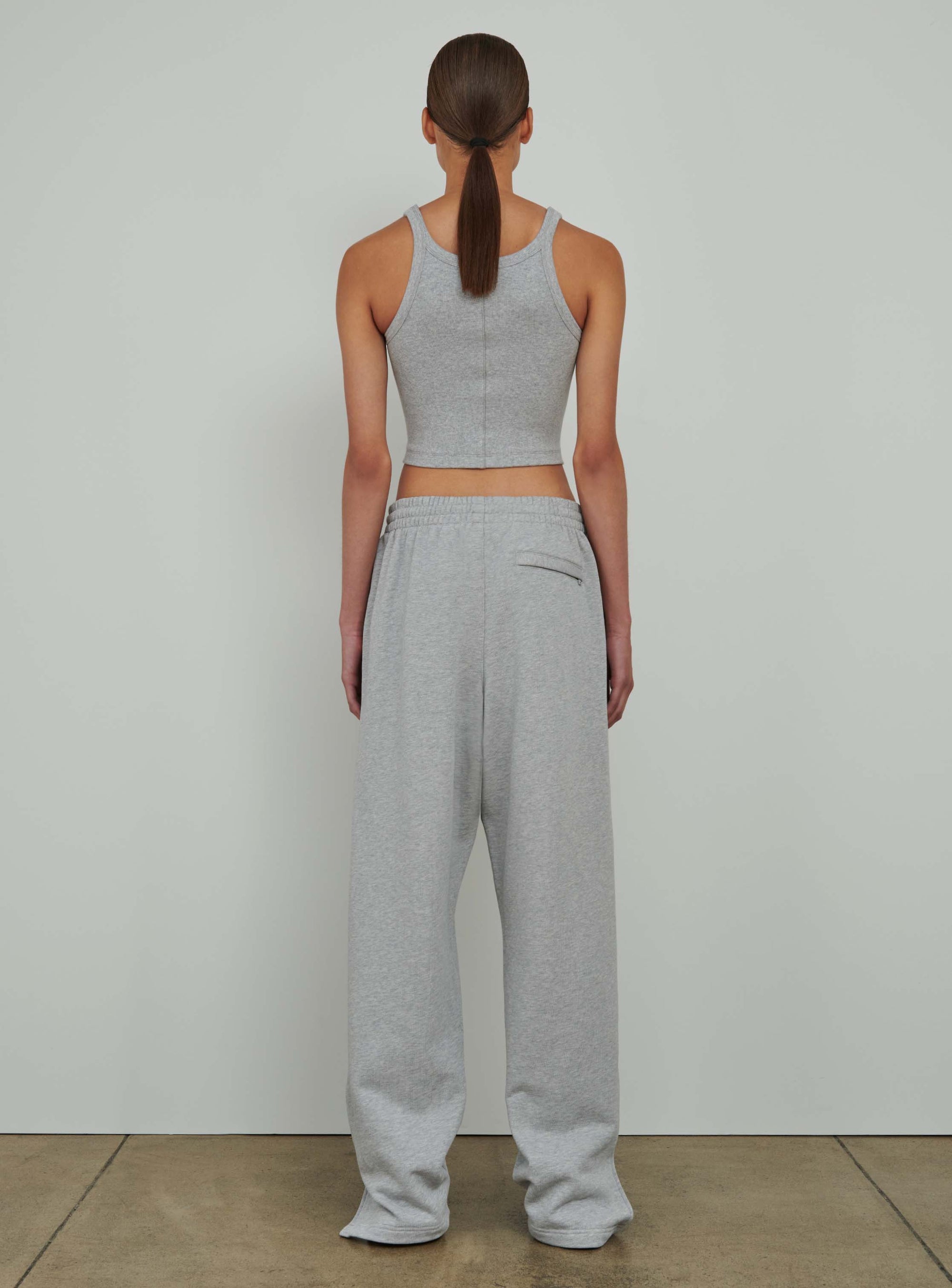 T-shirt HB débardeur côtelé - Grey Marl