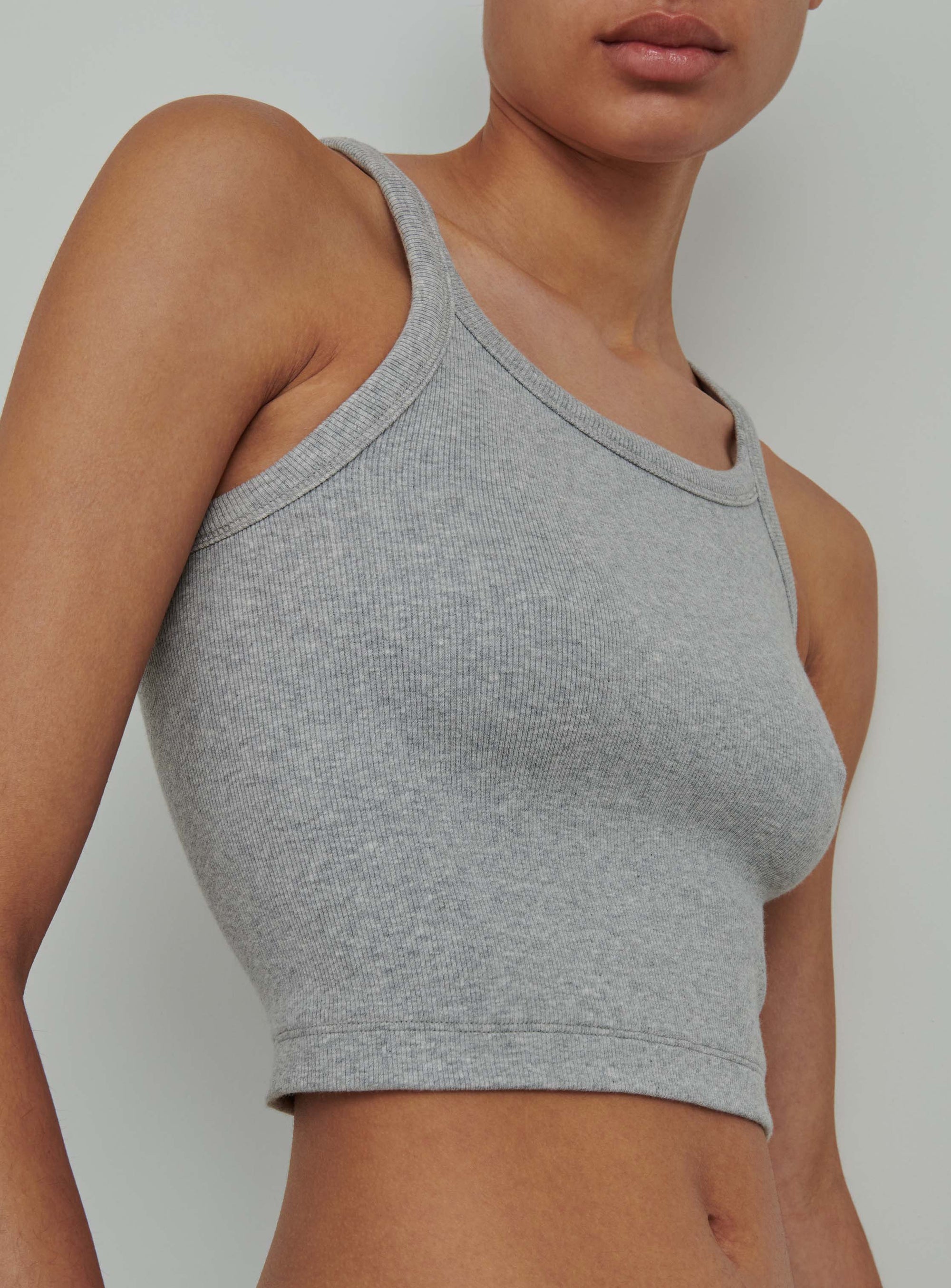 T-shirt HB débardeur côtelé - Grey Marl