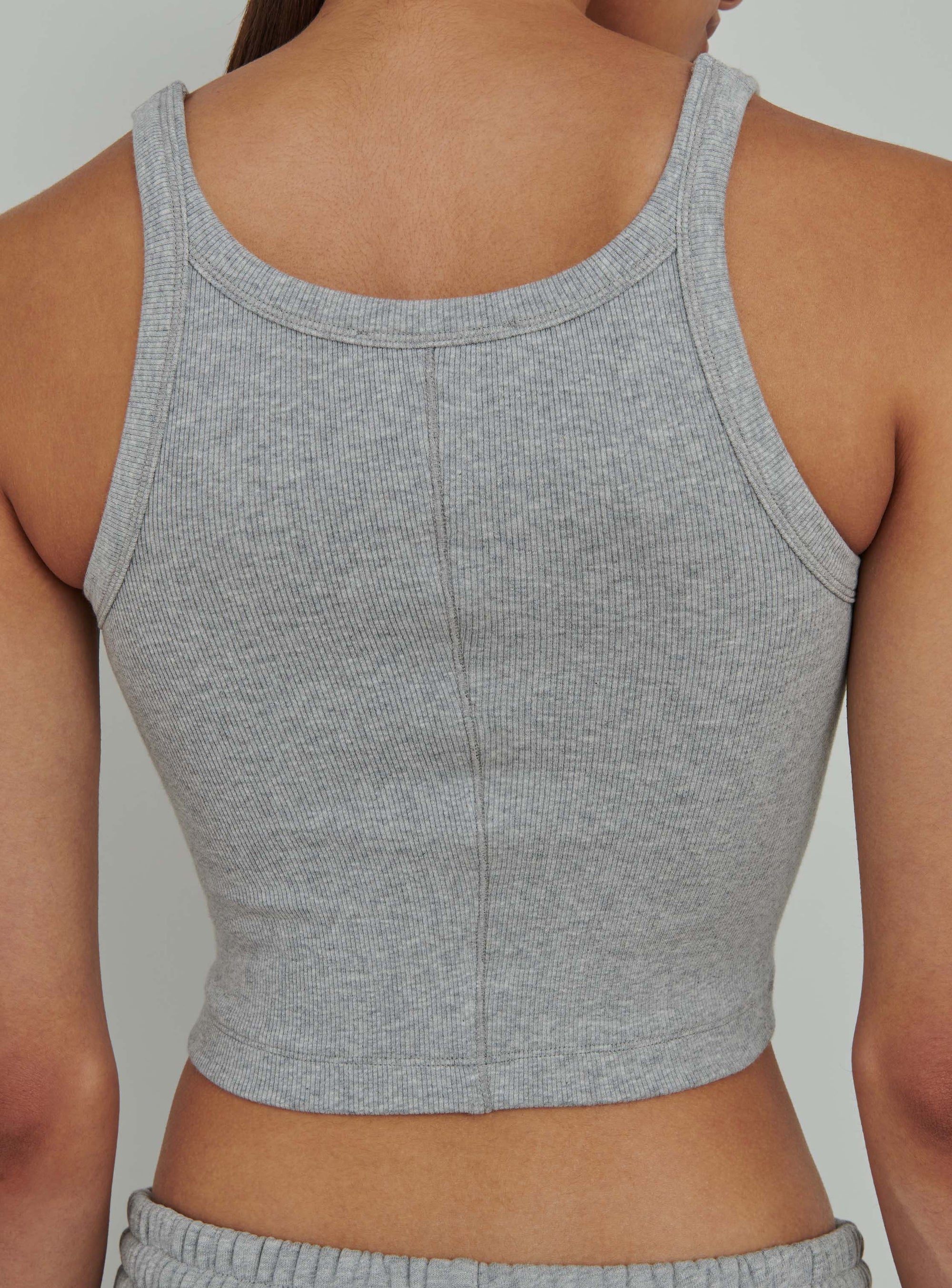 T-shirt HB débardeur côtelé - Grey Marl
