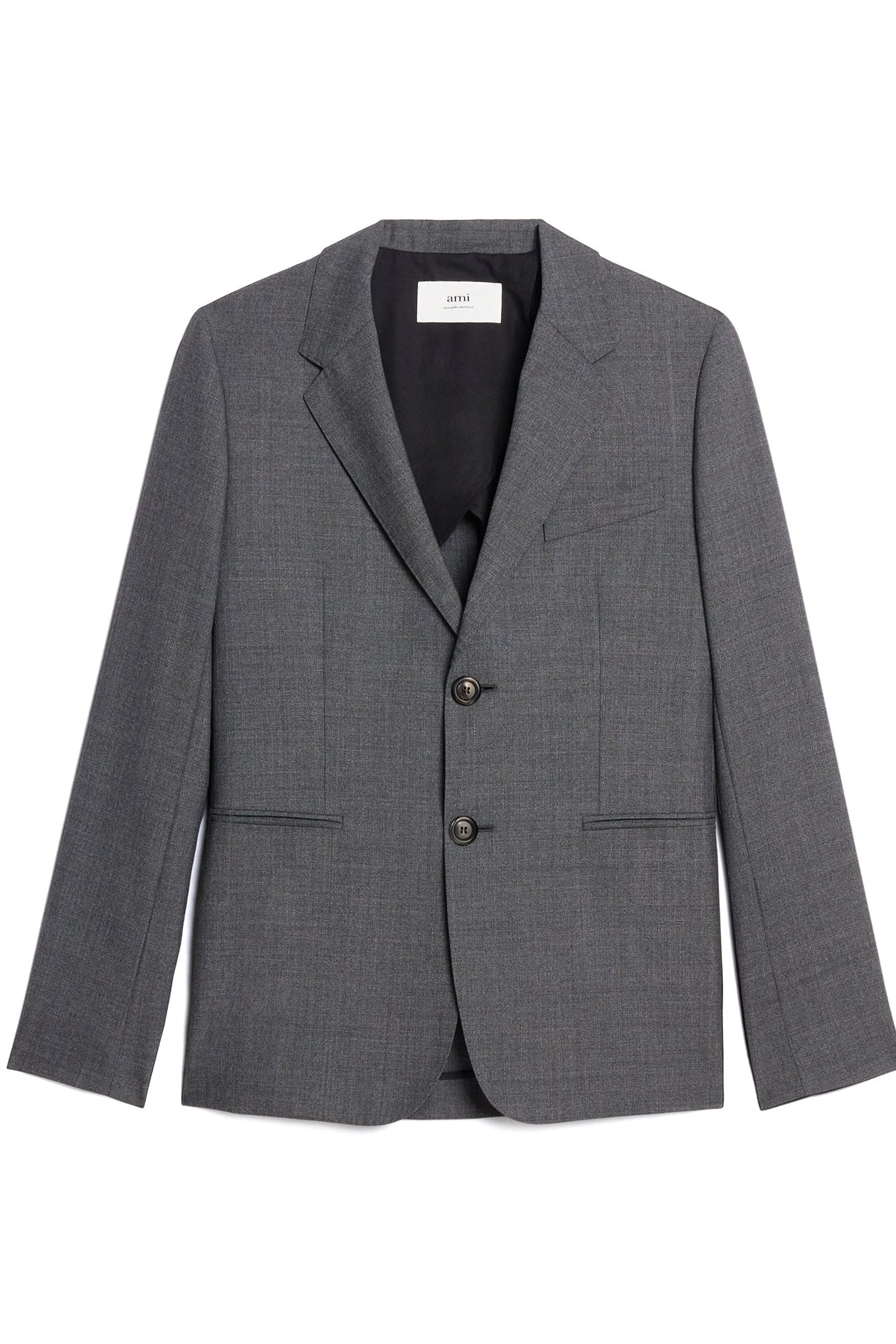 Veste deux boutons en laine - Heather Grey