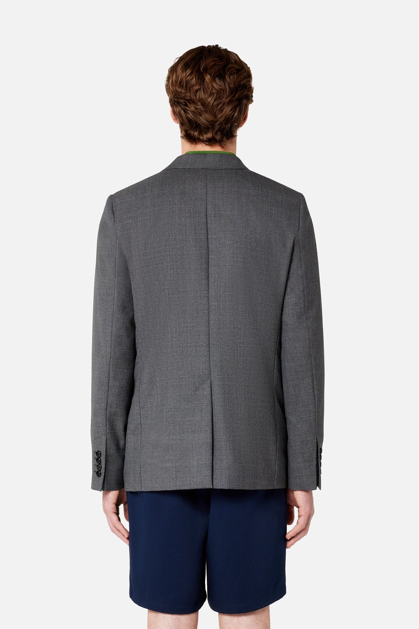 Veste deux boutons en laine - Heather Grey