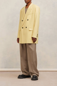 Veste croisée oversize en laine - Vanilla Cream