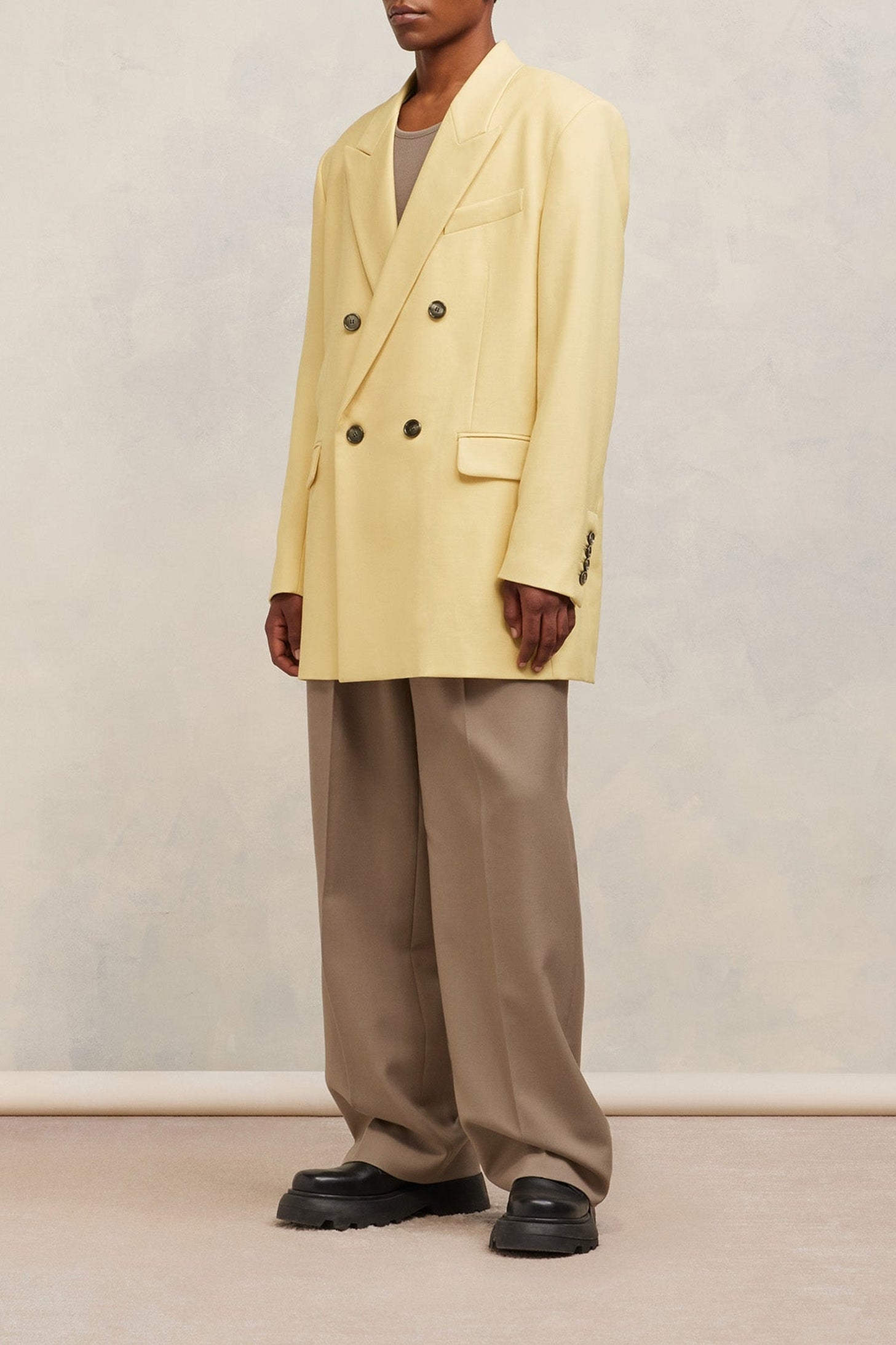 Veste croisée oversize en laine - Vanilla Cream