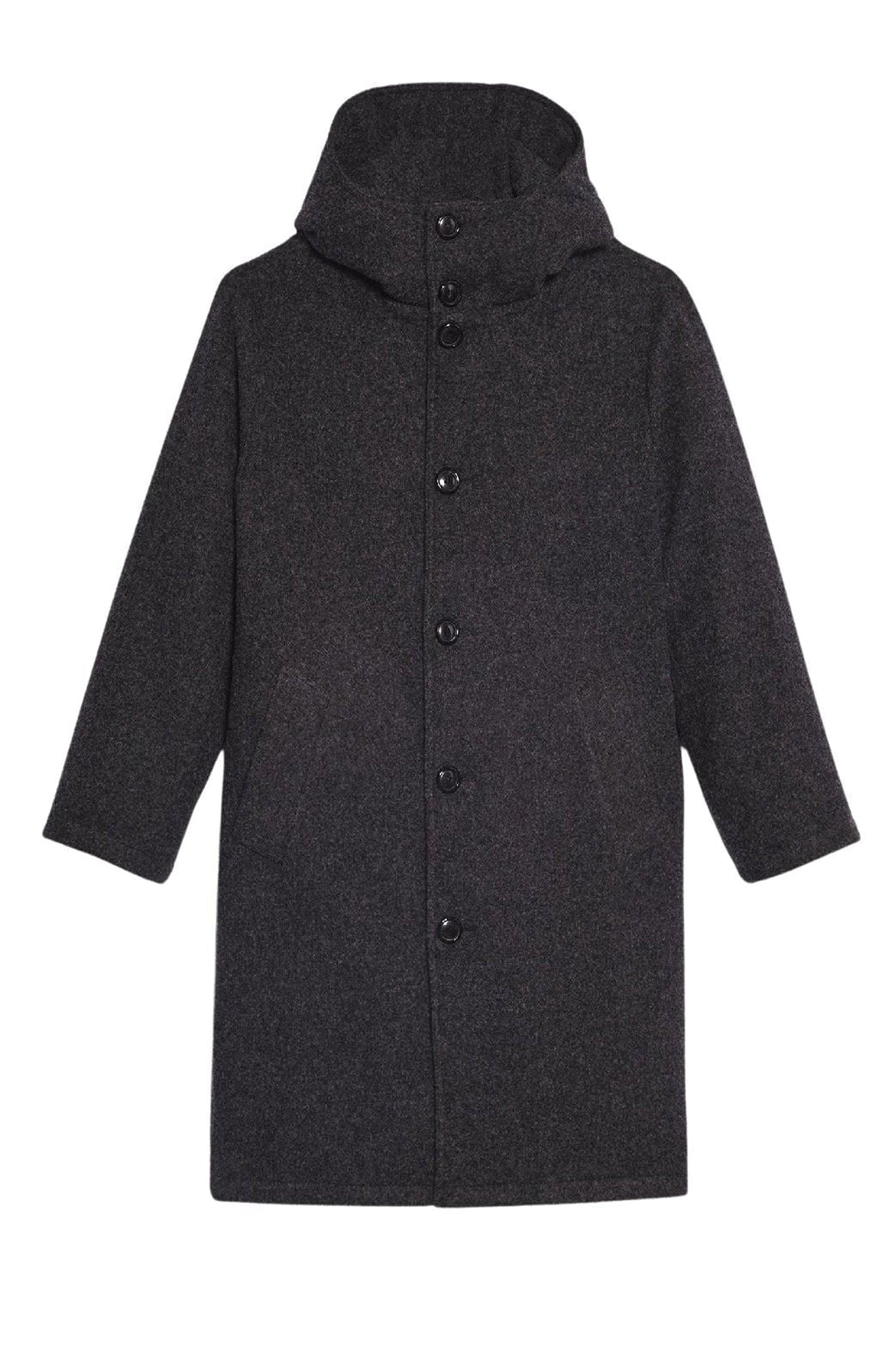 Manteau matelassé à capuche en laine - Grey