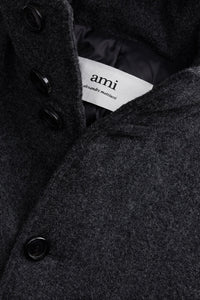 Manteau matelassé à capuche en laine - Grey