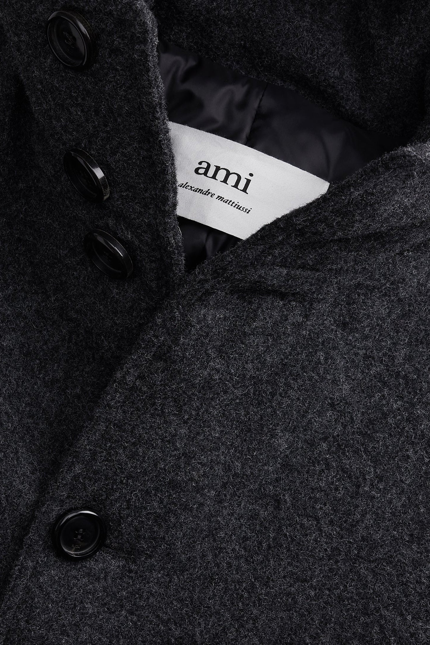 Manteau matelassé à capuche en laine - Grey