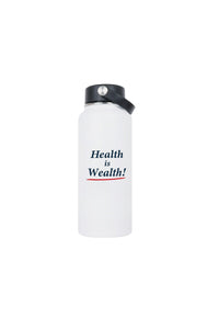 Gourde Health is Weal avec lanière - White