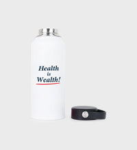 Gourde Health is Weal avec lanière - White