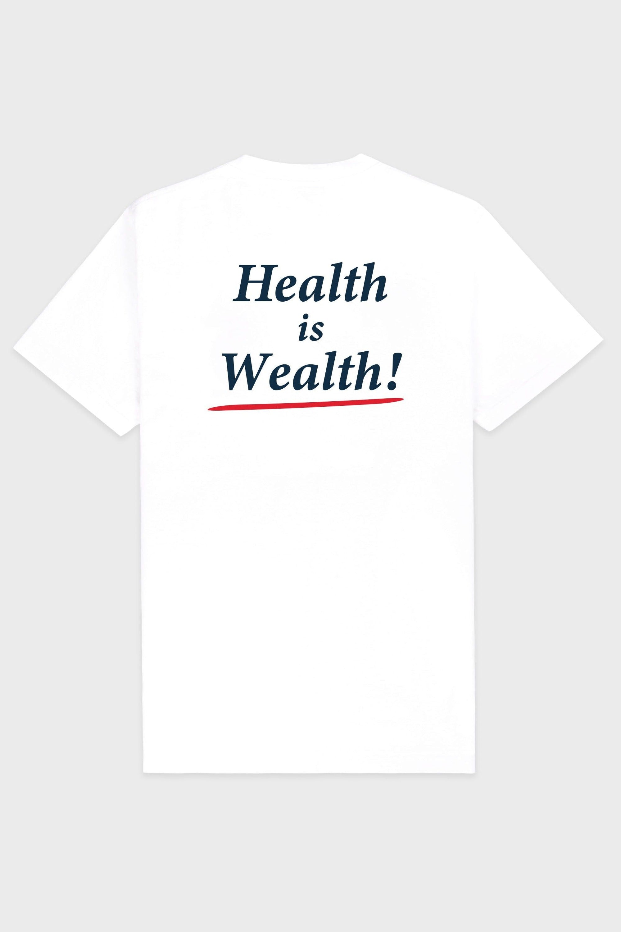 T-shirt Health Is Weal à impression - White