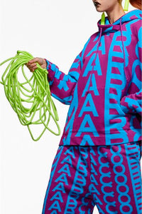 15 / DJV /95€ /17qty-4 /ST 24% /19 TROCA 132€   Sweat à capuche Monogram - Purple & Blue