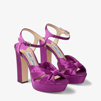 Sandales Heloise à plateforme 120 en satin - Pink & Violet