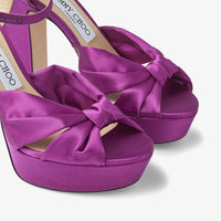 Sandales Heloise à plateforme 120 en satin - Pink & Violet