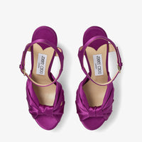 Sandales Heloise à plateforme 120 en satin - Pink & Violet