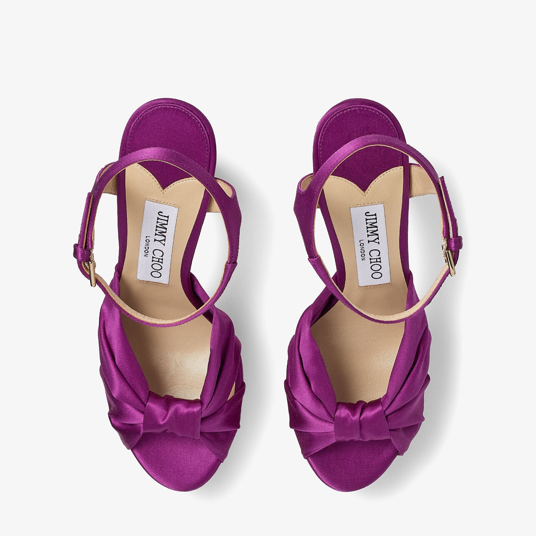 Sandales Heloise à plateforme 120 en satin - Pink & Violet