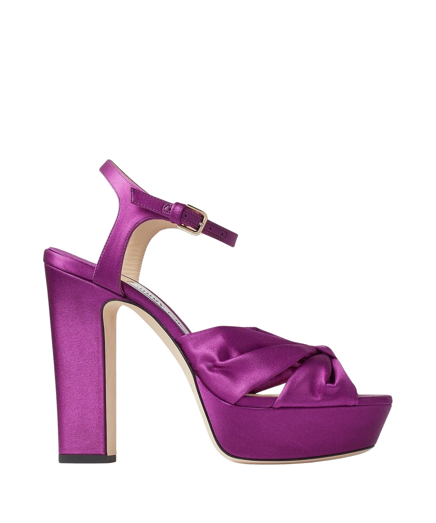 Sandales Heloise à plateforme 120 en satin - Pink & Violet