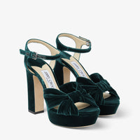 Sandales Heloise à plateforme 120 en velours - Dark Green