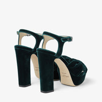 Sandales Heloise à plateforme 120 en velours - Dark Green