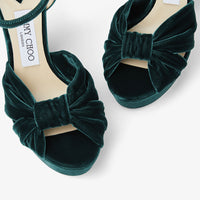 Sandales Heloise à plateforme 120 en velours - Dark Green