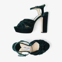 Sandales Heloise à plateforme 120 en velours - Dark Green