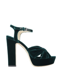 Sandales Heloise à plateforme 120 en velours - Dark Green
