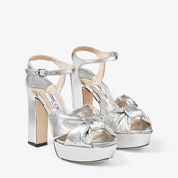 Sandales Heloise à plateforme 120 en cuir - Silver