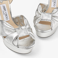 Sandales Heloise à plateforme 120 en cuir - Silver