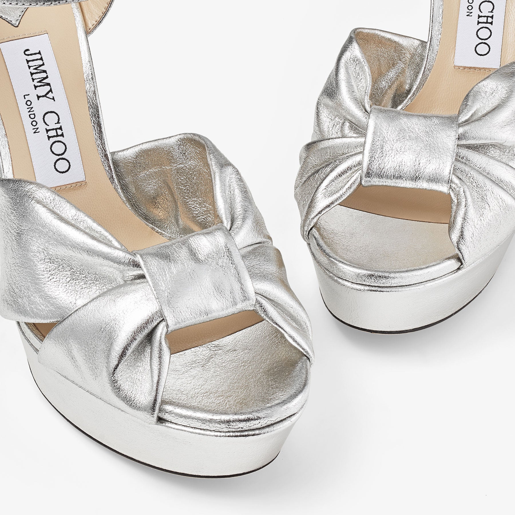 Sandales Heloise à plateforme 120 en cuir - Silver