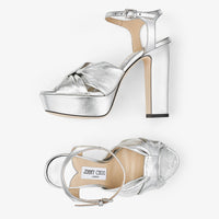 Sandales Heloise à plateforme 120 en cuir - Silver