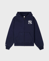 Sweat à capuche zippé Heritage Yankees Serif - Bleu marine/Blanc