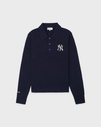 Polo en cachemire Heritage Yankees Serif - Bleu marine/Blanc