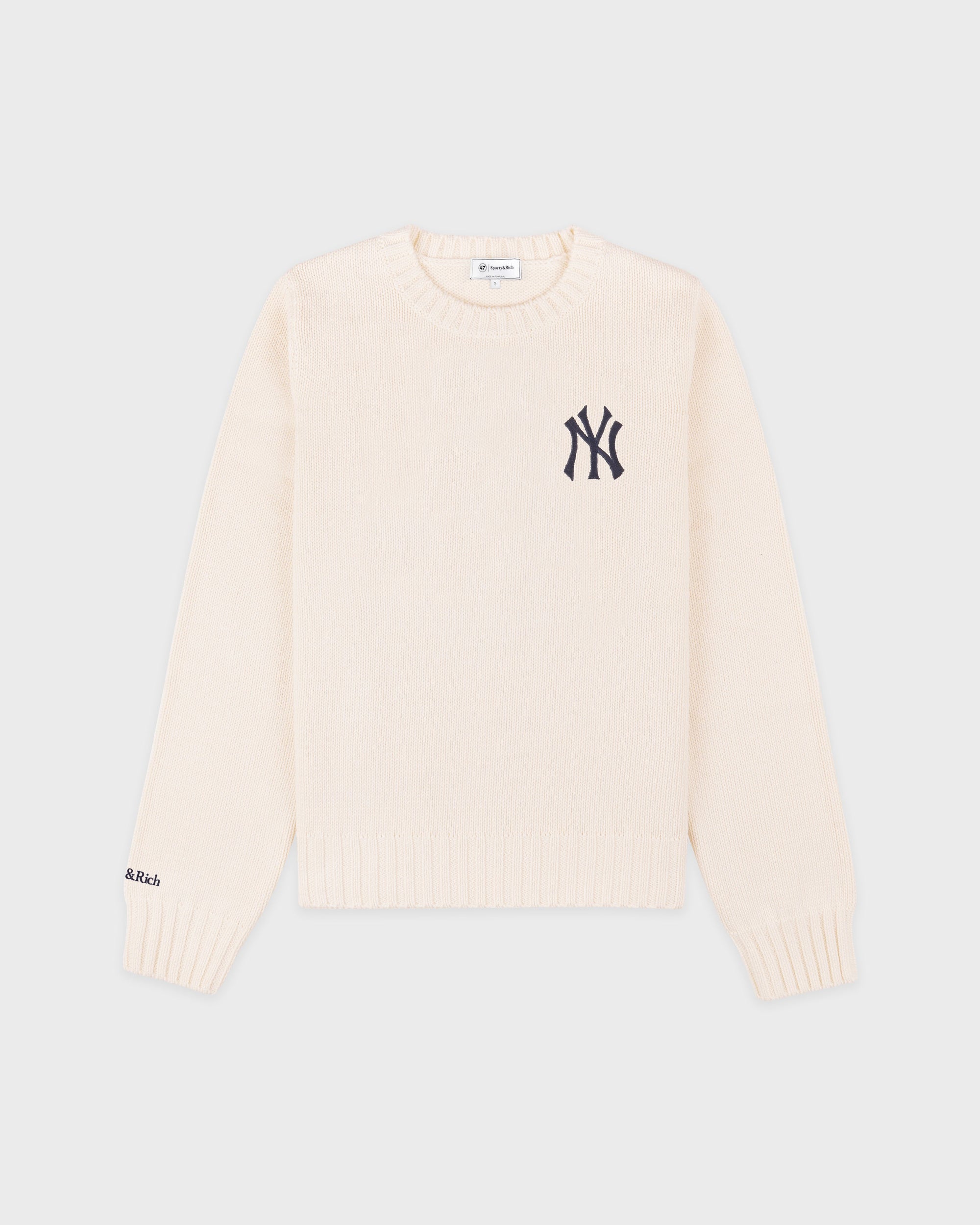 Pull en maille Heritage Yankees Serif - Écru/Bleu marine