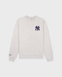 Pull à col rond Heritage Yankees Serif - Gris chiné/Bleu marine