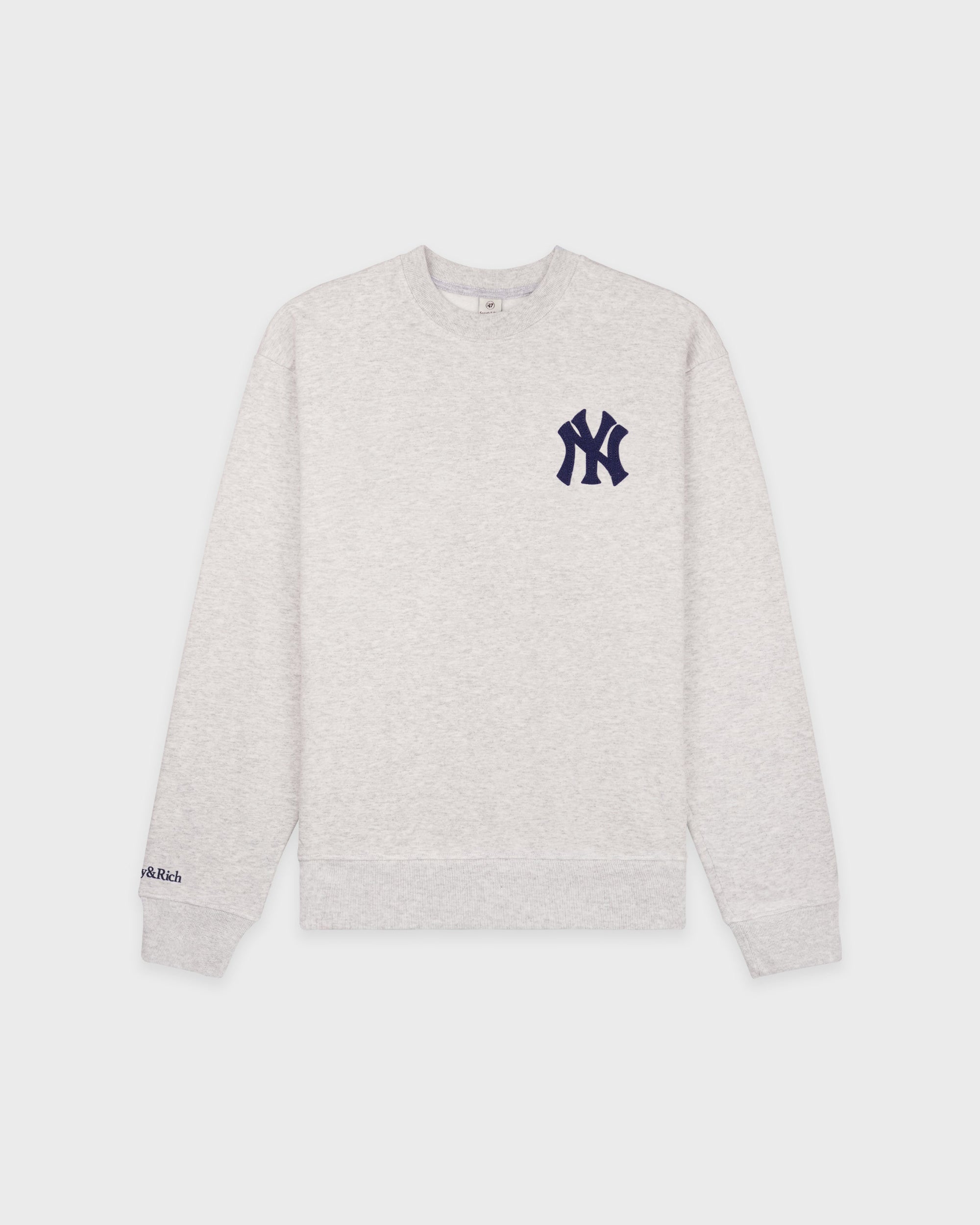 Pull à col rond Heritage Yankees Serif - Gris chiné/Bleu marine