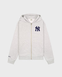 Sweat à capuche zippé Heritage Yankees Serif - Gris chiné/Bleu marine